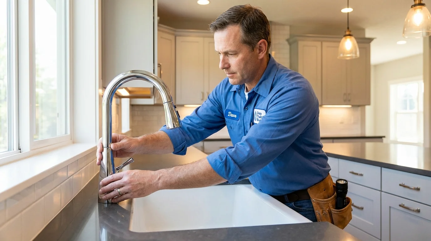 Kitchen faucet installation by Johns Plumbing LLC in Perryville